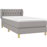  Okvir kreveta s oprugama i madrac svjetlosivi 90x200cm tkanina | Eponuda.ba