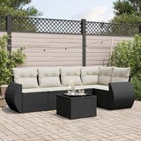 vidaXL 6-dijelni set vrtnih sofa s jastucima crni od poliratana | shoptok.hr
