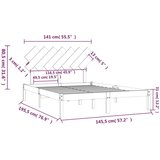  Za krevet crni 140x190 cm od masivnog drva | shoptok.hr