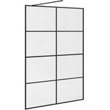 Pregrada za tuširanje s prozirnim staklom ESG 140 x 195 cm crna | shoptok.hr