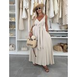 Beloved Ivoria maxi obleka iz viskoze cream | Shoptok.si