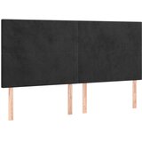 vidaXL Box spring postelja z vzmetnico LED črna 160x200 cm žamet | Shoptok.si