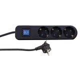 REV Produžni kabel s utičnicama (3-struko, Crno-sive boje, Dužina kabela: 1,4 m, 3.500 W, Prekidač za uključivanje / isključivanje) | shoptok.hr