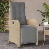  The Living Store Vrtni naslanjač z naslonom za noge bež poli ratan - Vrtni Naslanjač, (21478685) | Shoptok.si