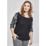 Urban Classics ladies 3/4 Contrast Raglan Tee black/darkcamo | ePonuda.com