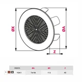 TOK1BR braon ventilaciona rešetka fi78-98mm AWENTA