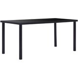  Blagovaonski stol crni 160 x 80 x 75 cm od kaljenog stakla | shoptok.hr