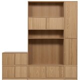 vtwonen Modularna knjižna polica v hrastovem dekorju v naravni barvi 227x243 cm Modulair – Cene