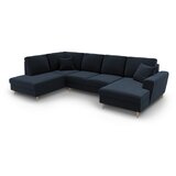 Cosmopolitan Design Tamno plava baršunasti sklopiva/s prostorom za odlaganje kutna garnitura (s lijevim kutom/u obliku slova "U") Kyoto – | shoptok.hr