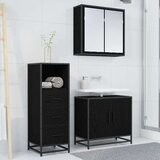  Set namještaja za kupaonicu 3 pcs Crni hrast 65 x 33 x 60 cm | shoptok.hr