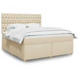  Krevet s oprugama i madracem krem 180x200 cm od tkanine | shoptok.hr