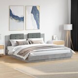  Okvir kreveta s uzglavljem LED siva boja betona 200 x 200 cm | shoptok.hr