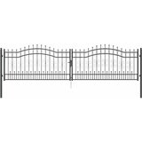  Kapija s vrhom u obliku koplja KAMPEN 404 x 100 cm Čelik Siva | shoptok.hr
