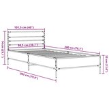 Okvir za krevet smeđi hrast 100x200cm konstruirano drvo i metal | shoptok.hr