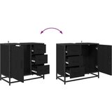 vidaXL Komplet pohištva za kopalnico 3 pcs Črni hrast 65 x 33 x 60 cm | Shoptok.si