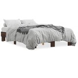 Furnova Posteljni okvir rjav hrast 140x200 cm inženirski les in kovina, (21938623) | Shoptok.si