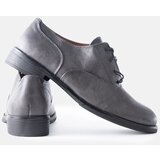 Gemre Burdett Gray Faux Leather Derby Shoes - Lace-Up | shoptok.hr