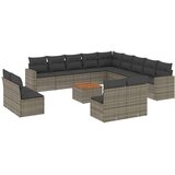  14-dijelni set vrtnih sofa od poliratana s jastucima sivi | shoptok.hr