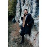 Madmext Black Long Faux Shearling Down Coat 5995 | Shoptok.si