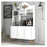 Hanah home komoda lyon 120 - white, walnut whitewalnut coffee bar cabinet | Eponuda.com
