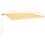 Tenda na ručno uvlačenje 500 x 350 cm žuto-bijela | shoptok.hr