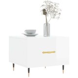 vidaXL Klubska mizica 2 kosa visok sijaj bela 50x50x40 cm inžen. les | Shoptok.si