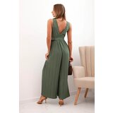 Kesi Włoski Pleated viscose jumpsuit khaki | Shoptok.si