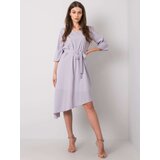 Fashion Hunters Gray asymmetrical dress with belt | Shoptok.si