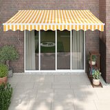 vidaXL Zložljiva tenda rumena in bela 3,5x2,5 m blago in aluminij Cene