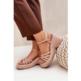 Boto Platform And Wedge Sandals Made Of Eco Suede Beige Nendal | shoptok.hr