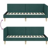 vidaXL Kutni okvir kreveta Ostalo s uzglavljem Tamnozelena 90 x 200 cm | shoptok.hr