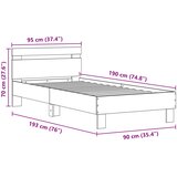  Krevetna konstrukcija Staro drvo 90 x 190 cm Konstruirano drvo | shoptok.hr