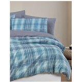 Mila Home Modra posteljnina za zakonsko posteljo/podaljšana z rjuho/4-delna 200x220 cm Ekose – | Shoptok.si