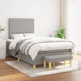 Maison Chic Box spring postelja - Vzmetna postelja z vzmetnico svetlo siva 120x200 cm blago SL20374, (21893249) | Shoptok.si