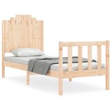  The Living Store Posteljni okvir z vzglavjem trden les - Posteljni Okvir, (21501409) | Shoptok.si