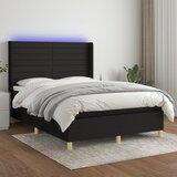  box spring s madracem LED crni 140x200 cm od tkanine | shoptok.hr