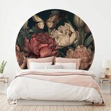  Okrugla fototapeta - Flowers on a turquoise background 280x280 | shoptok.hr