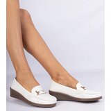 Gemre White women's wedge moccasins made of eco-leather Kappi | Shoptok.si