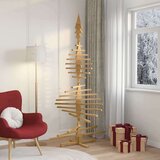  Drveno božićno drvce s stalakom Smeđa 210 cm Masivna borovina | shoptok.hr