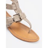 Shelvt Light beige sandals with a snakeskin motif | shoptok.hr