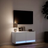  Zidni TV ormarić s LED svjetlima bijeli 80 x 31 x 38 cm | Eponuda.com