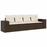  4-dijelni set vrtnih sofa od poliratana s jastucima smeđi | shoptok.hr