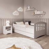 Classic Drveni dječji krevet s ladicom - sivi - 160*80cm | shoptok.hr