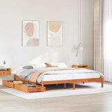 Maison Chic Posteljni okvir - Dvoposteljna postelja - Zakonska postelja brez vzmetnice vošč. rjav 180x200 cm borovina-J4539, (21770554) | Shoptok.si