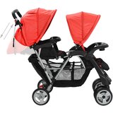  Dvostruka dječja kolica crveno-crna | shoptok.hr