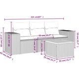  4-dijelni set vrtnih sofa s jastucima bež od poliratana | shoptok.hr