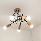  plafonski luster oxford 5xE27/15W/230V borovina/crna | Eponuda.com