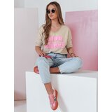 DStreet Bluzka damska oversize z nadrukiem CHERINO brązowa | shoptok.hr