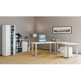 MID.YOU KOTNA PISALNA MIZA kovina, leseni material srebrne barve, bela | Shoptok.si