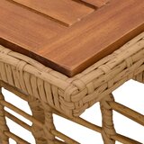  Stol za vrt Prirodna 100 x 55 x 37 cm PE Rattan i Staklo | shoptok.hr